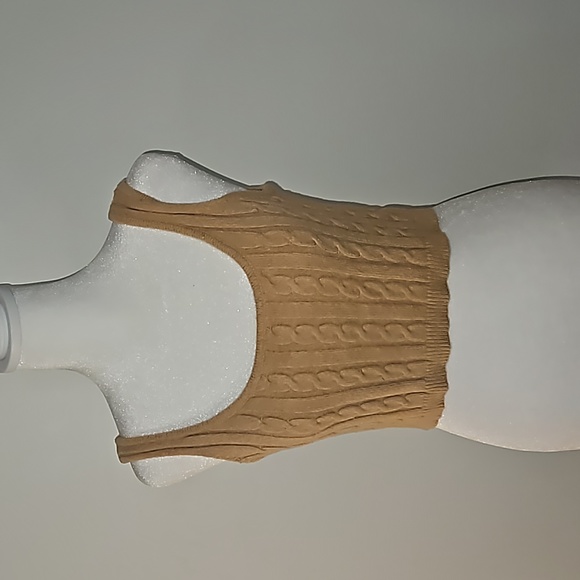 Fashion Nova Brown Cropped Knit Pattern Top Size Medium - Picture 6 of 9